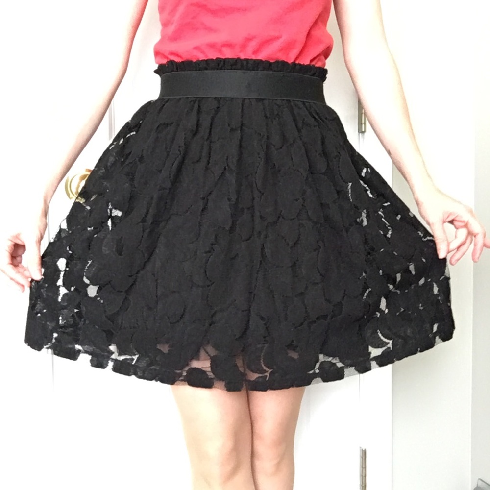 RESERVED Weston Wear Black Overlay Skirt
